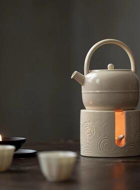 陶瓷提梁壶过滤泡茶壶煮茶温茶套装蜡烛底座温茶炉酒精炉