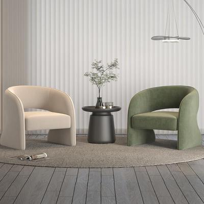 北欧客厅单椅单人沙发休闲椅沙发休息区接待洽谈桌椅组合一桌两椅