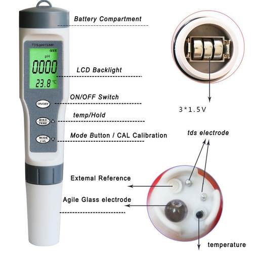 新品pH笔tds笔多功能水质测试笔pH值TDS温度三合一酸度计测试笔