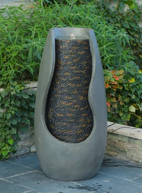 欧式流水生财摆件喷泉办公室内客厅玄关家居户外循环水幕景观装饰