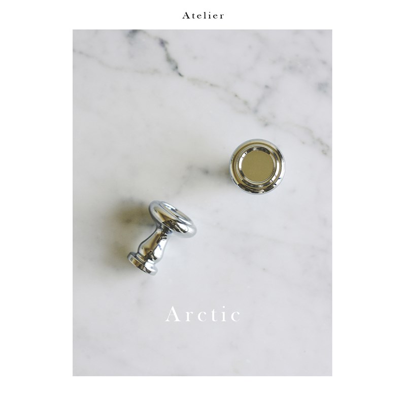 Atelier Arctic  复古法式黄铜柜门拉手银色衣柜抽屉单孔把手