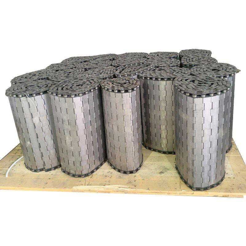 新不锈c钢链板输送带流水线金属铁炼F板输送带排屑机链条式板链