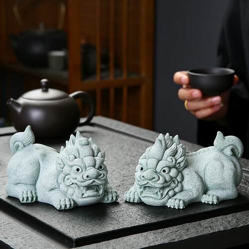 青砂石招财貔貅茶宠摆件精品可养手工茶玩茶桌茶盘装饰品茶具配件