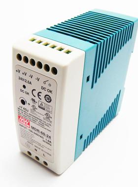 明纬MDR-60导轨式60W开关电源5V12V24V48V小体积DR薄塑料外壳