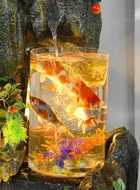 假山流水喷泉水景鱼池循环水鱼缸造景室内客厅庭院瀑布景观摆件
