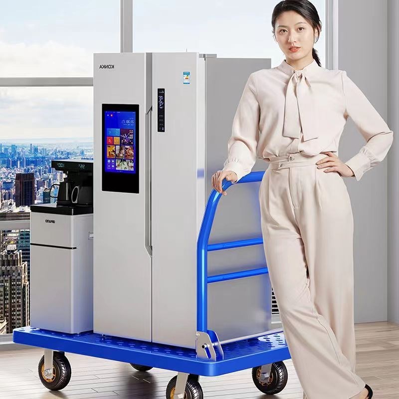 仓库钢板平板车搬运车手推车微音推货折叠便携拉货家用四轮小拖车