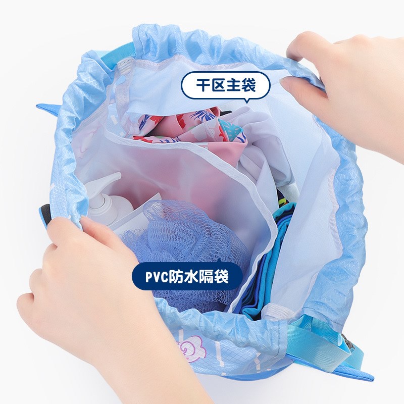 游泳收纳包儿童游泳包干湿分离包泳衣收纳袋防水包海报度假沙滩包