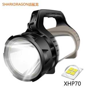 新款XHP70手提探照灯野营灯USB充电户外防水多功能强光手电筒