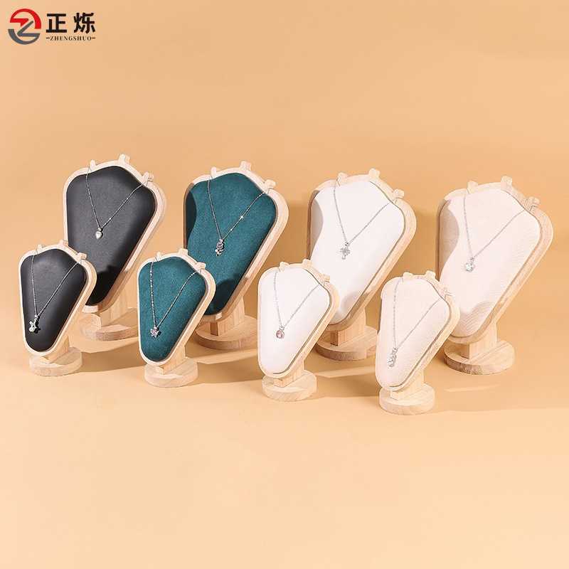 创意实木山羊角项链展示架人像颈模首饰架项链饰品橱窗收纳模特架