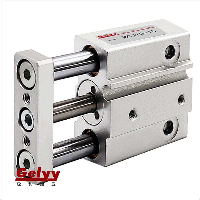 三杆微型带导杆MGJ6/MGJ10*5/10/15/20小型气动三轴带挡板气缸