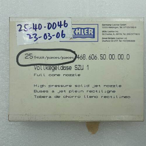 Lechler 468.606.50.00.00.0 Full Cone Nozzle PVC Box of 25