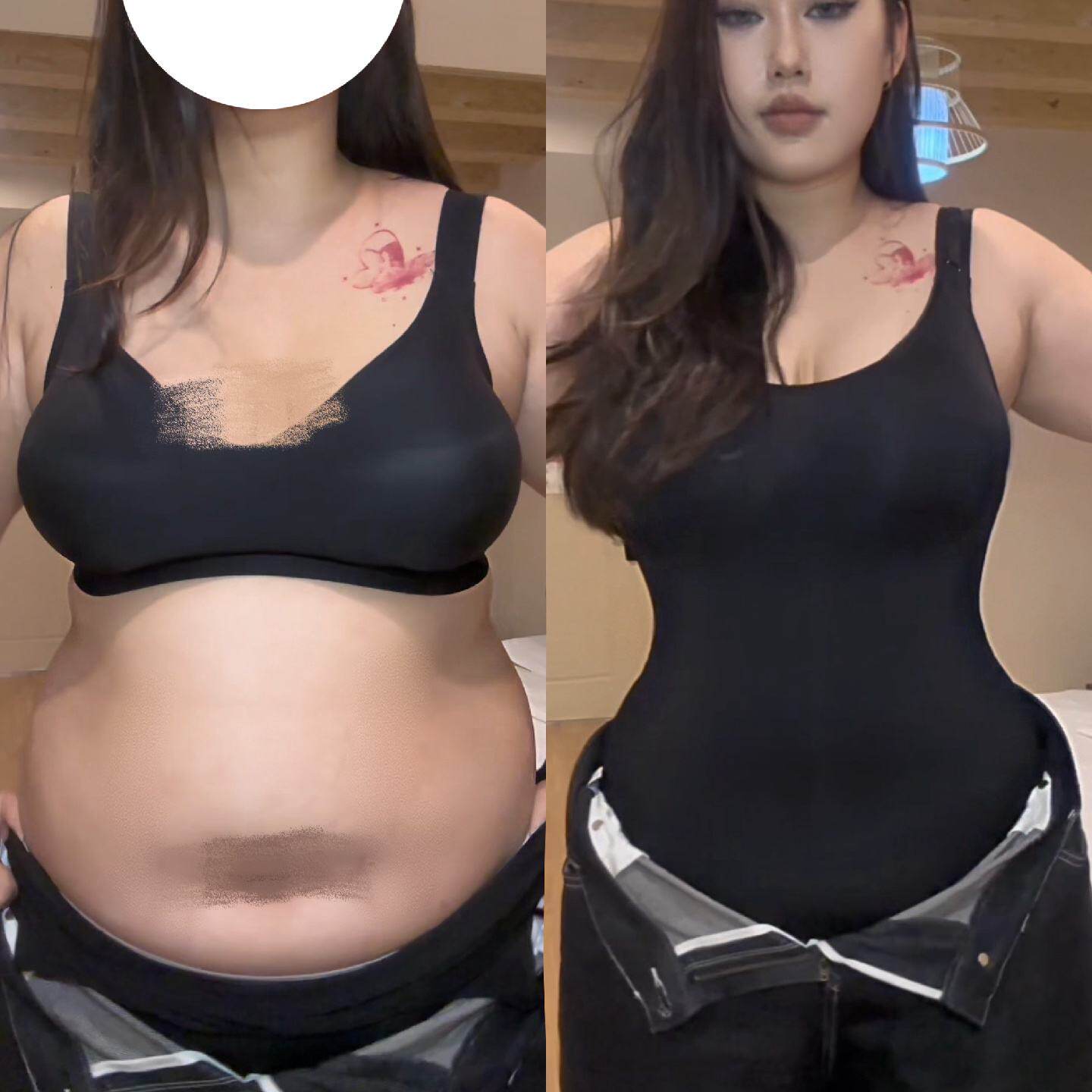 Lilith大码塑身衣美体抹胸束身衣连体衣束腰沙漏腰无缝加强超大码