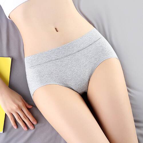 内裤女士夏季薄款裤衩纯色棉质吸湿排汗中腰透气无痕亲肤裆三角裤