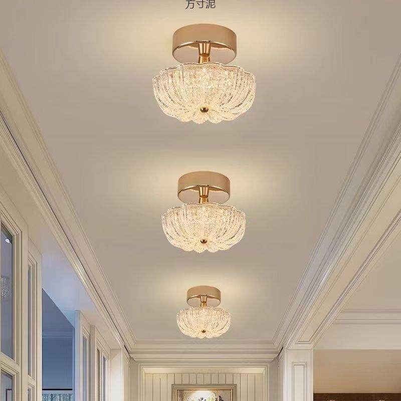 走廊过道灯入户门简约现代轻奢南瓜新款玄关法式小吸顶灯外贸