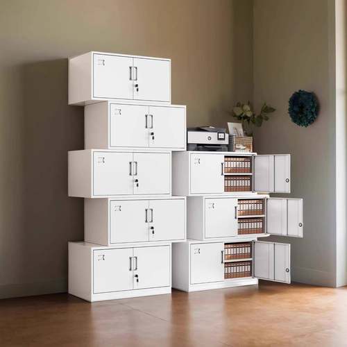 铁皮单节文件柜办公室分体五节档案柜会计凭证资料柜带锁储物柜子