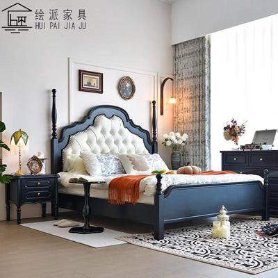 美式实木床安娜软包气压高箱储物床法式高端轻奢别墅简约卧室双人