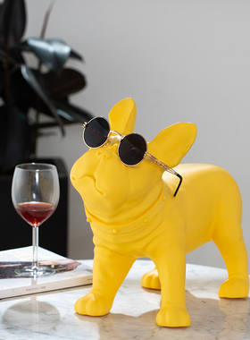 狗摆件斗牛犬家居客厅装饰品样板间橱窗创意法斗狗模道具