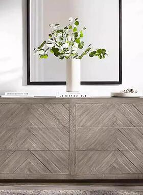 美式斗柜实木收纳柜杂物柜客厅玄关储物柜卧室灰色五七九抽屉斗橱