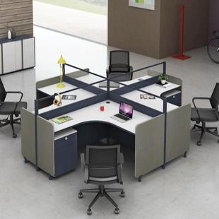 办公桌简约现代屏风工位职员桌四人位卡座办公家具L型单人位