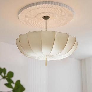 北欧法式 中古vintage餐厅客厅温馨主卧布艺灯 奶油风卧室吊灯日式