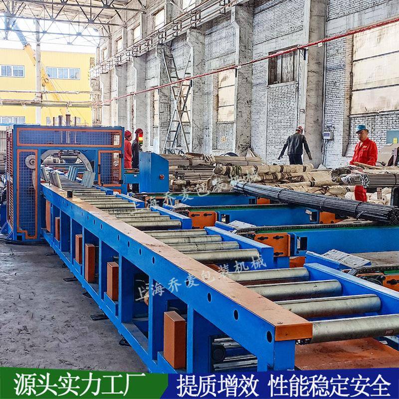 上海乔麦缠绕机不锈钢管打包机胶带束尾编织带端面覆膜缠绕包装机