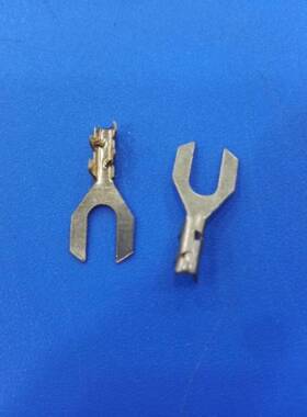 ∮3.2叉型接线片电话线黄色U形Y型地线耳蟹脚端子