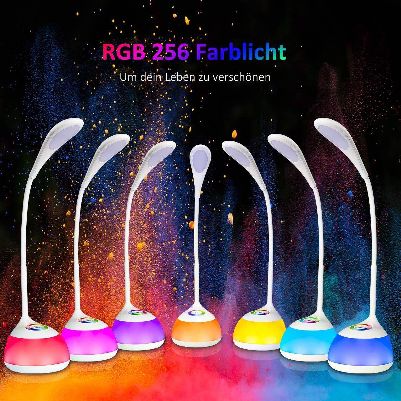 RGB七彩氛围USB充电台灯角度任意调节内置高容量电池卧室儿童台灯