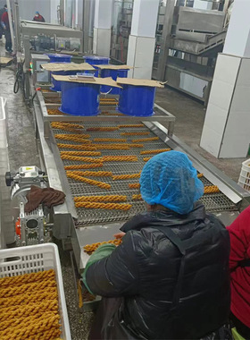 麻花成型输送油炸线全自动麻花油炸机带自动敲打运城麻花油炸线