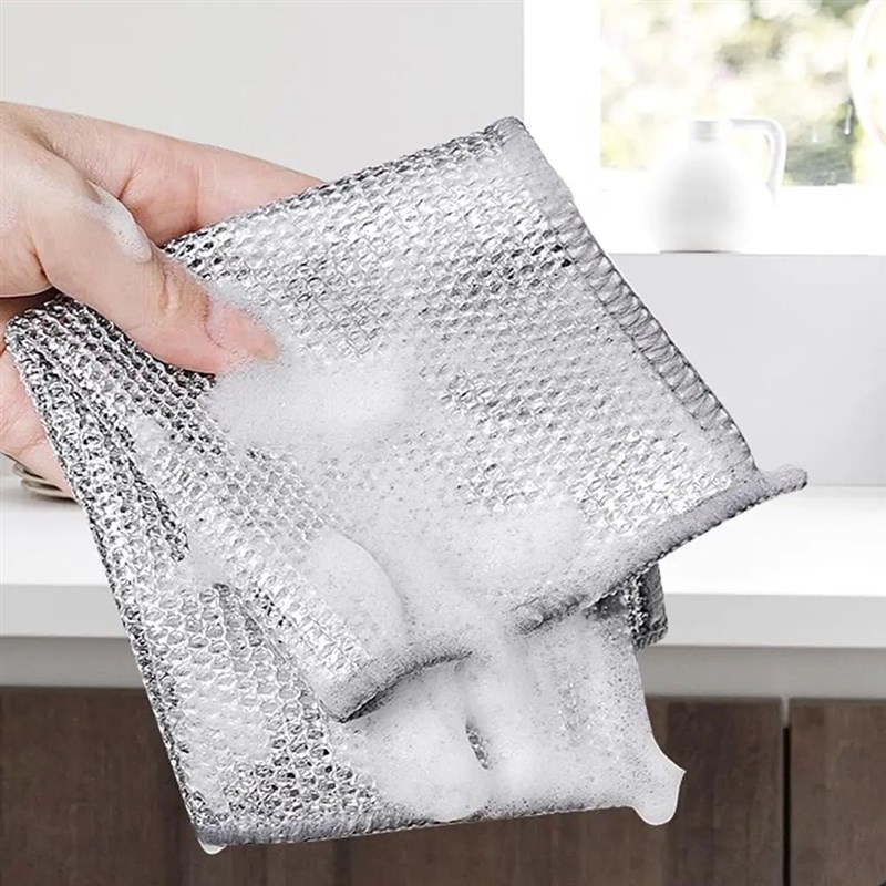Metal Steel Wire Cleaning Cloth Silver Mesh Thickened Rags N