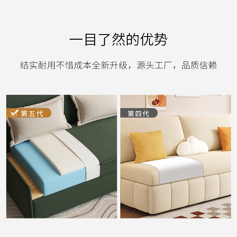 2025新款卧室沙发床单人1米折叠两用多功能小户型伸缩沙发可变床