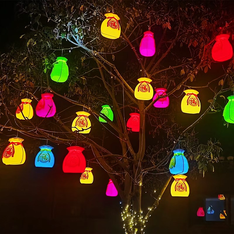 挂树上的彩灯福袋灯氛围灯树灯户外树木树景灯装饰挂灯