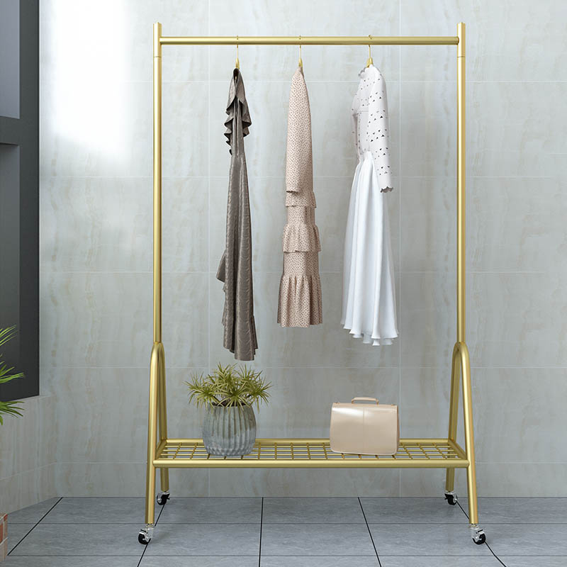 阳台晾衣架落地式卧室内外宿舍凉晒单杆家用简易折叠水管挂衣架子