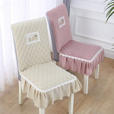 轻奢椅子套罩加厚全包弹力夹棉防滑家用饭店餐厅中式实木坐垫布艺