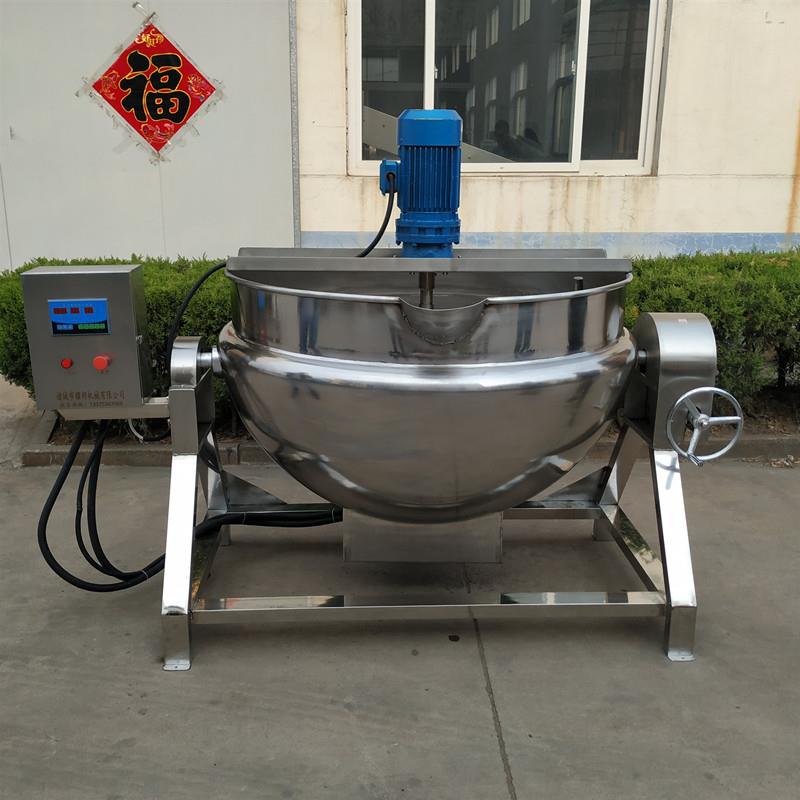 不锈钢自动搅拌糖稀熬制设备工业大型煮麦芽糖机器电加热熬糖锅