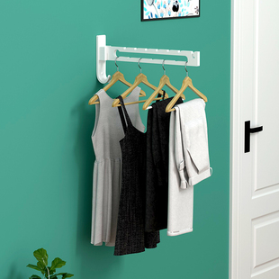 室内简易晾衣架阳台窗外晒衣服架子宿舍用壁挂挂钩可折叠收纳神器