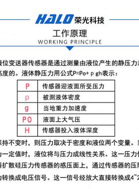 投入式液位变送器分体式远传液位器水位传感器静压式液位计Y420MA