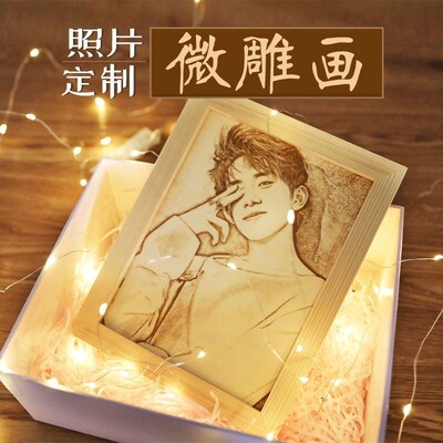 照片定制木刻画母亲节送妈妈创意个性走心节日礼物高级感画框