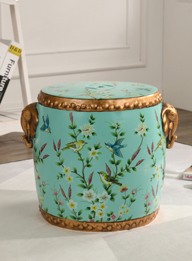 家居装饰饰品客厅摆件创意象凳茶几凳室内装饰鼓凳陶瓷摆设