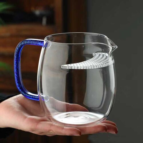 加厚大容量绿茶泡茶杯玻璃月牙公道杯过滤澄然煮茶器耐热茶壶茶具