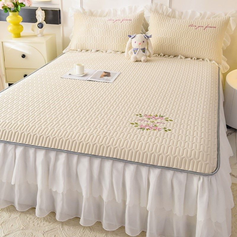 韩式公主风床裙款乳胶凉席夏季花边床单防滑床罩席子可折叠,床上用品,乳胶席,淘宝优惠券,粉丝福利购,淘宝优惠卷