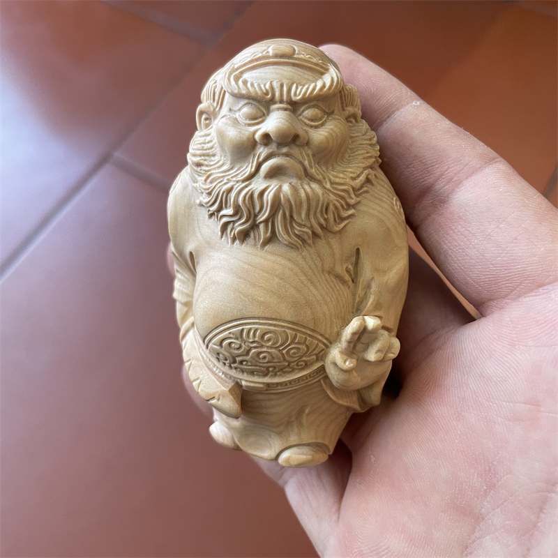 小叶黄杨木雕降魔钟馗降妖除魔招财手把玩件实木工艺礼品