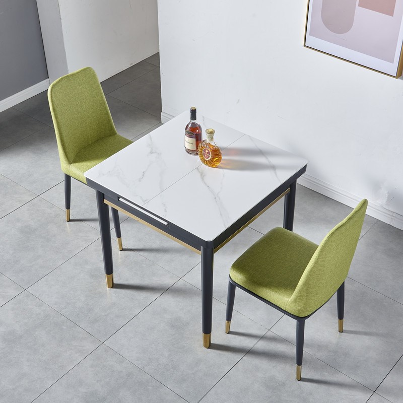 可伸缩岩板餐桌折叠小户型家用餐桌椅组合现代简约轻奢饭桌方新款