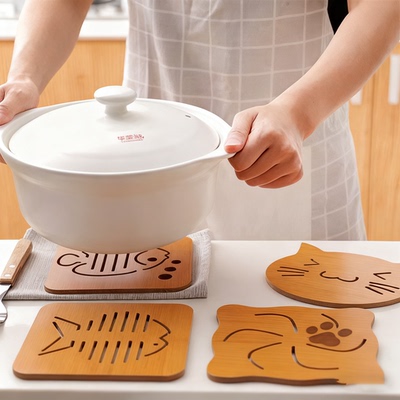 10个装木质隔热垫餐垫创意餐桌垫