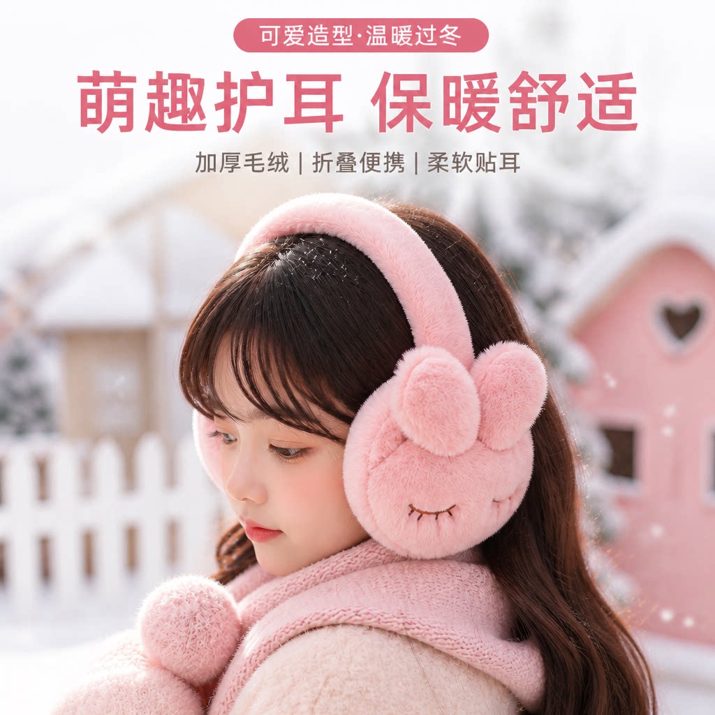 毛绒防冻保暖冬季耳罩儿童男女孩