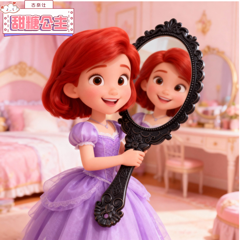 法式复古镜子花纹化妆镜韩式宫廷