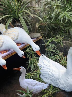 仿真家禽天鹅鸭子雕塑工艺品庭院花园水景池动物装饰摆件户外别墅