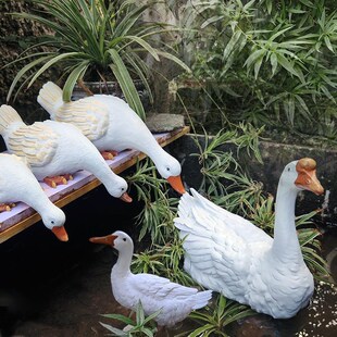 仿真家禽天鹅鸭子雕塑工艺品庭院花园水景池动物装饰摆件户外别墅