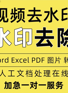 视频去水印字幕PDF无痕修改字体颜色P图抠图转word拆Excel解密PPT