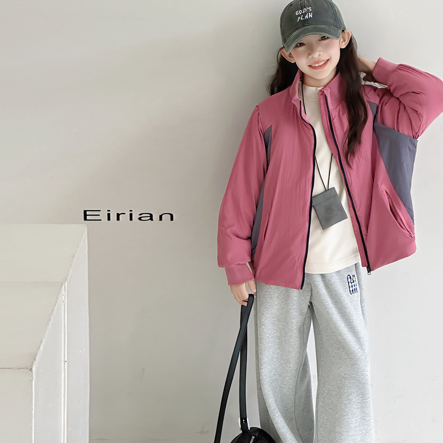 女童轻棉外套秋冬款2025新款儿童韩版洋气立领上衣中大童薄款棉衣