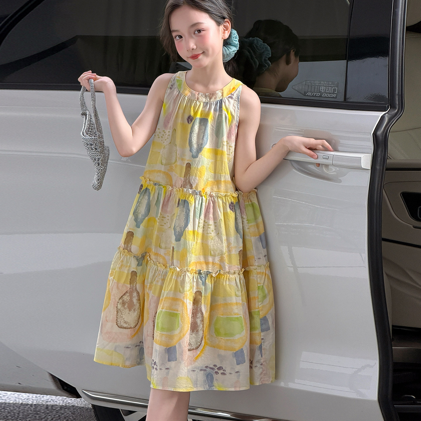 女童夏季韩系挂脖吊带连衣裙